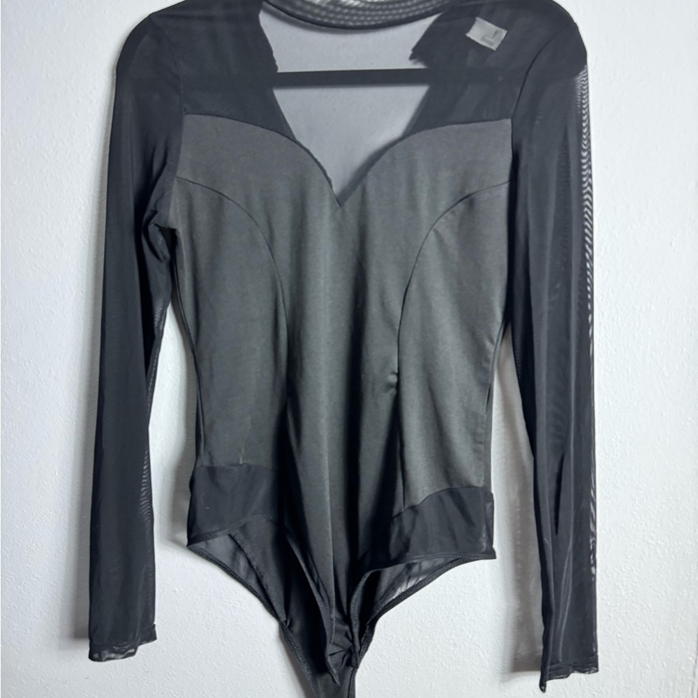 Source Unknown Black Sheer Bodysuit